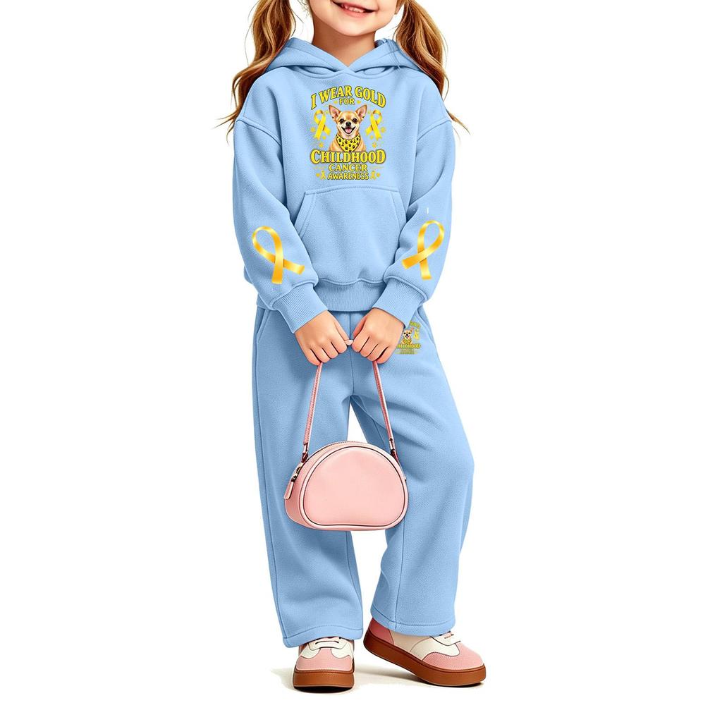 Girls' Fashion Print Hoodie and Sweatpants Set 2 Piece Casual Outfit for Everyday Wear