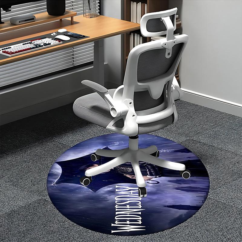 

Wednesday Addams Chair mat Round Rug-Office carpet, Machine Washable, Non-slip, Suitable for Living Rooms, Bedrooms, Entryways, and Holiday- 80cm by 80cm