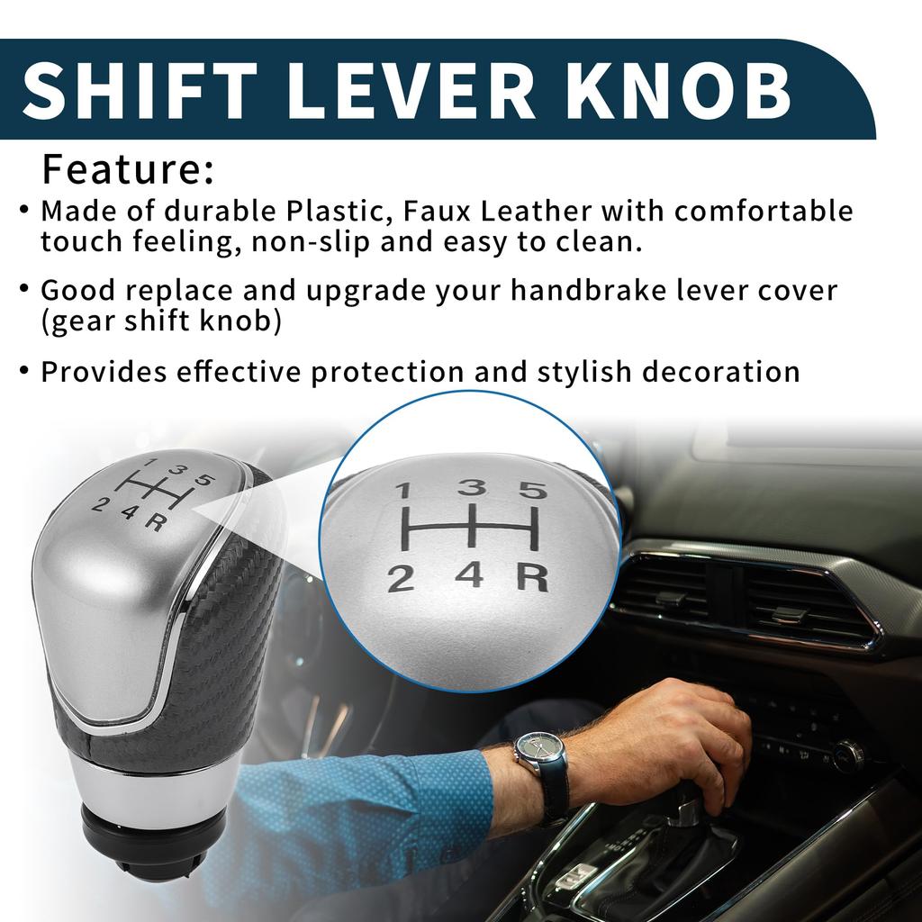 TUCKBOLD Manual Gear Shift Knob for Ford Plastic Faux Leather 5-Speed B-Max 2012-2020 (1pc) -