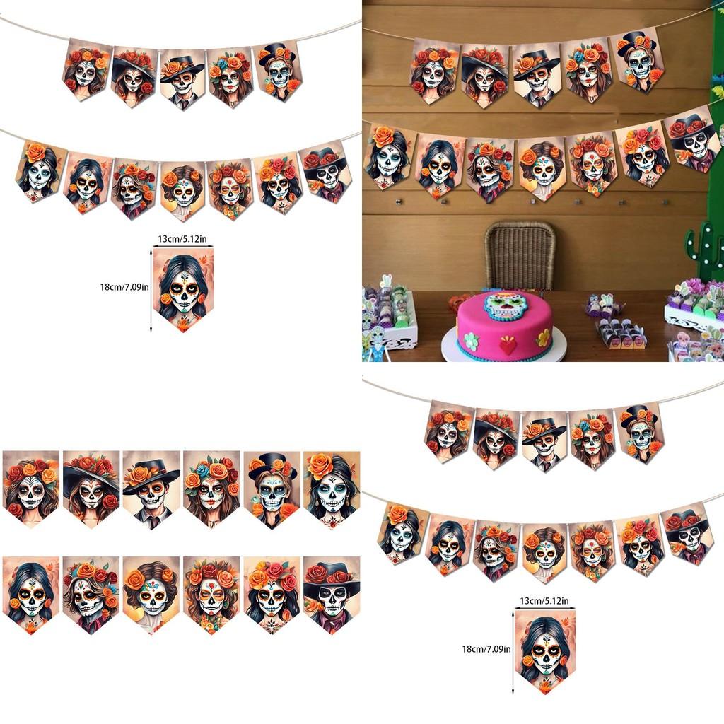De Muertos Día Skeleton Banners For Venue Decoration Paper Party Supplies Props
