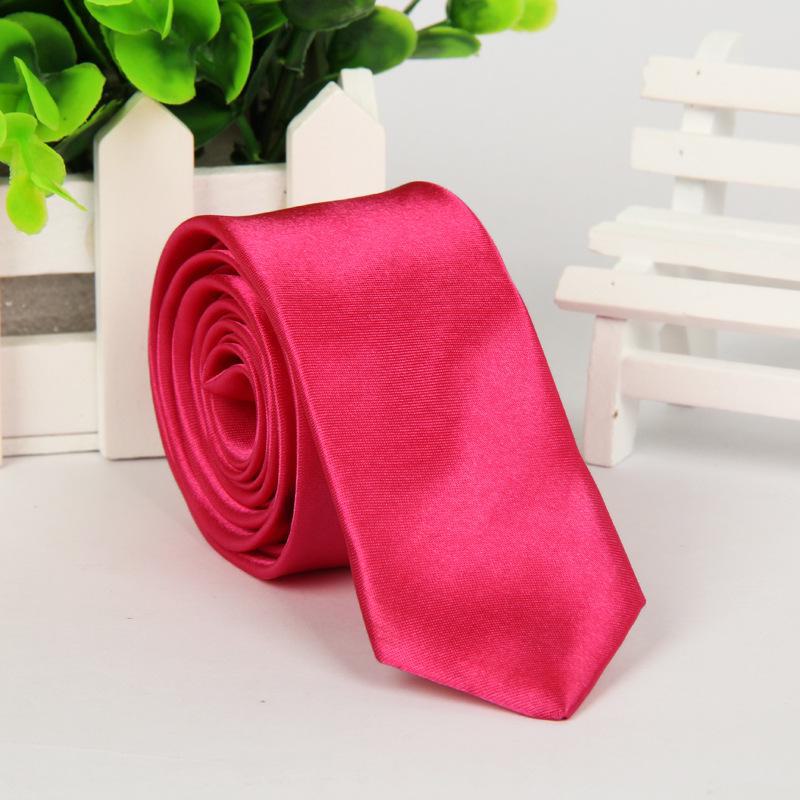 Casual Korean Style Narrow 5cm Solid Color Tie for Men