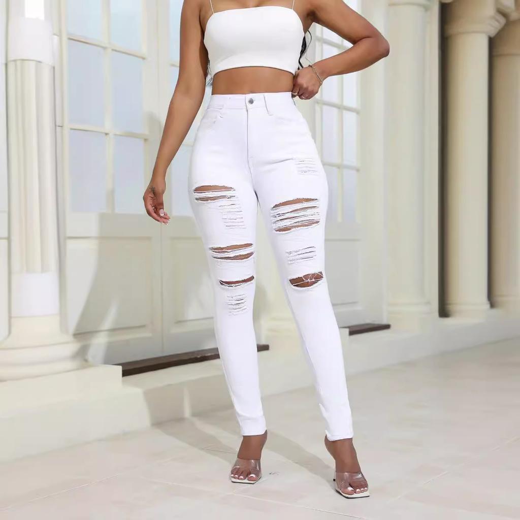 Skinny Ripped Jeans for Women High Waisted Stretch Butt Lifting Jeans Slim Fit Denim Pants Jeggings Jeans