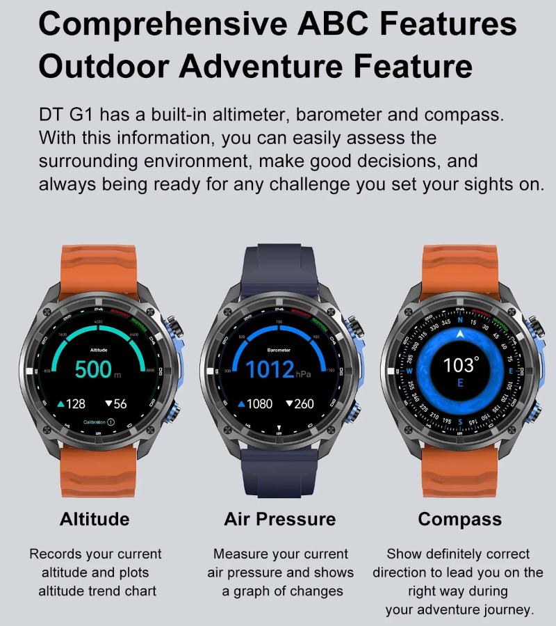 New Military Grade Men Offline  Map Smart Watch 4GB Memory 1000mAh Battery Precise GPS 10ATM Waterproof BT Call Man Outdoor Sports Smartwatch