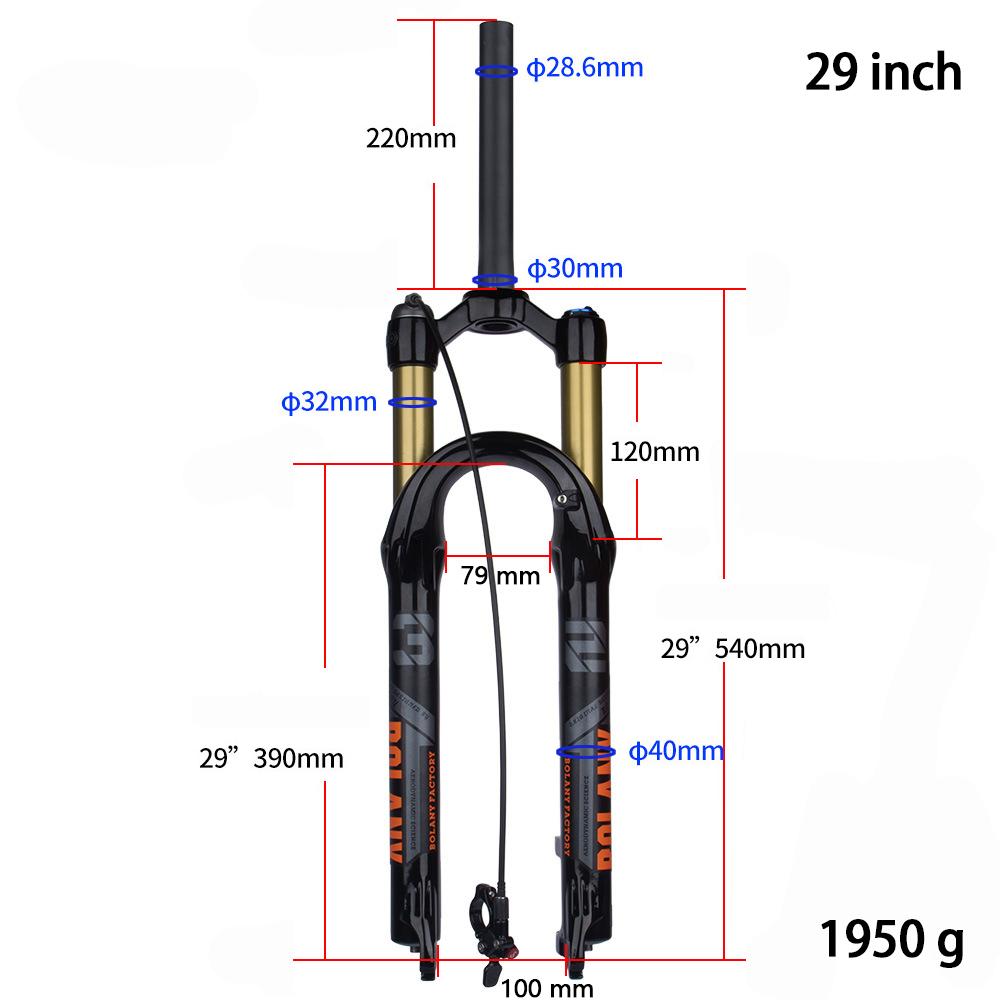 Bolany Mountain Bike Fork 27.5/29 Inch Bike Suspension MTB Air Suspension Fork Shock Absorbing Fork Downhill Suspension Fork