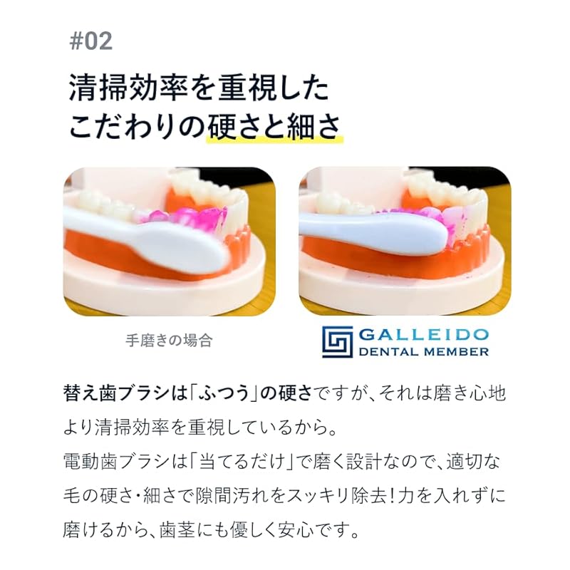 [Recommended by Active Dentists] GALLEIDO Impressive Electric Toothbrush Main Unit + Replacement Toothbrush Set Ultrasound Wireless Charging