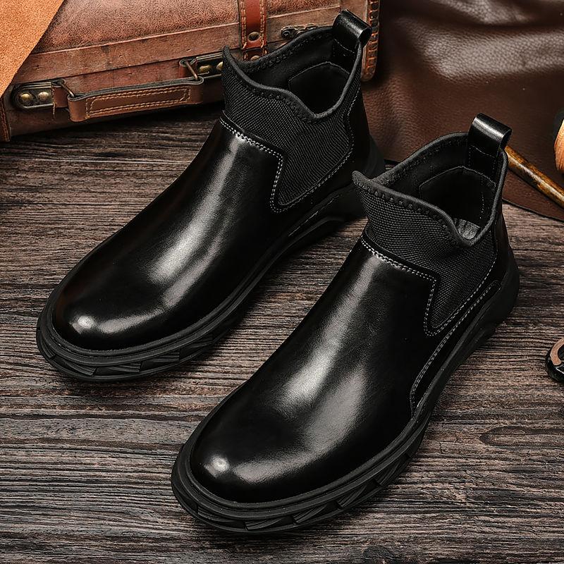 Men's Spring and Autumn Popular Leather Martin Boots