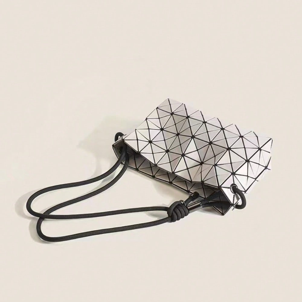 Summer Fashion Simple Shoulder Women's Bag Trend Rhombus Geometric Folding Bag Crossbody Underarm Bag