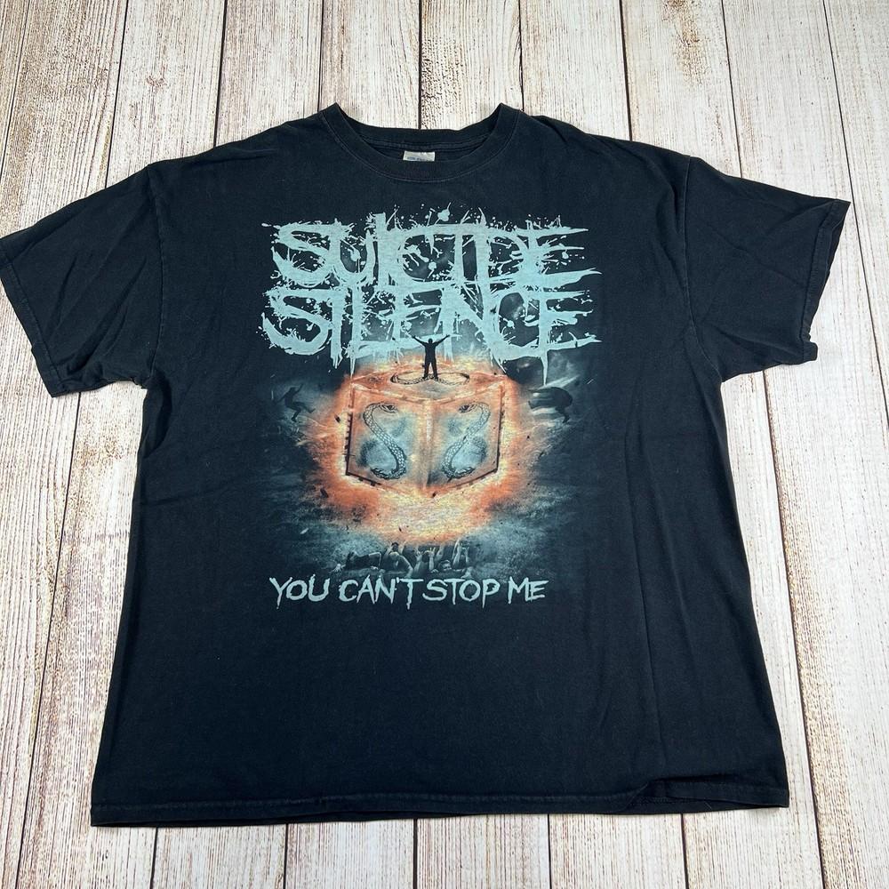 Vintage Y2K Suicide Silence You Can’t Stop Me Band T Shirt Mens XL Faded Black Unisex T-Shirt L