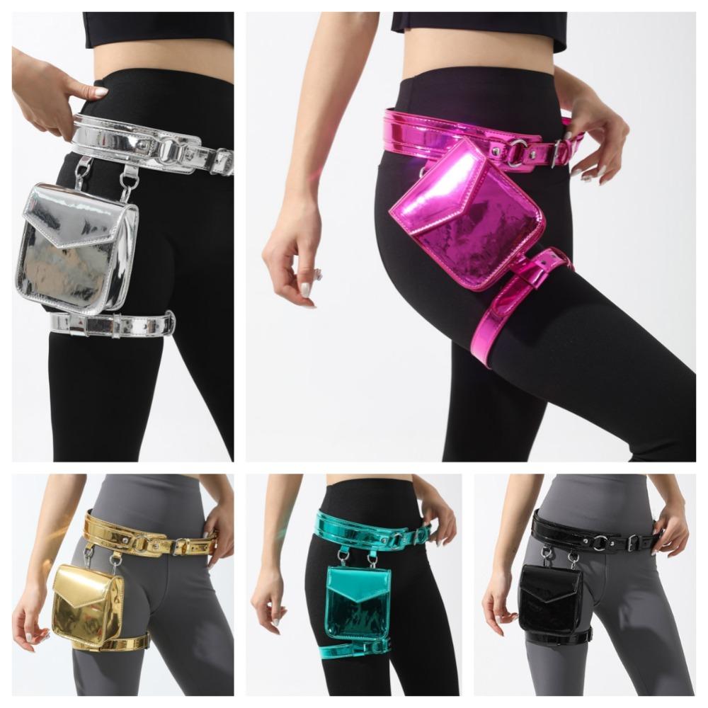 Leg Ring Glossy Fanny Pack Punk Motorcycle Waistpack Creative Thigh Harness Leg Bag  Girl