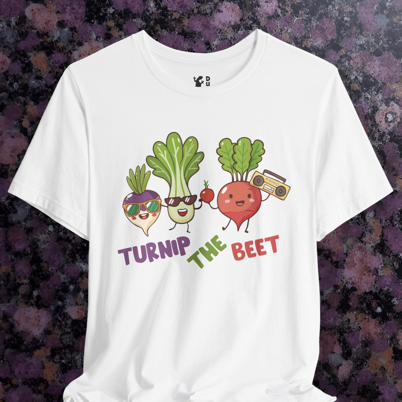 Turnip the BEET Tee Shirt, Funny Veggie Pun T-Shirt. Turn up the beat with the vegetable inspired Turnip the Beet tee 3XL
