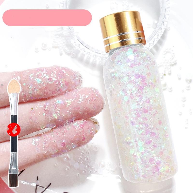 Super glänzendes Glitzer-Lidschatten-Gel - Kein Kleber erforderlich Glitzerpigment für Bühnen-Make-up, Schüleraufführungen, Heller Kristallperlen-Schimmer-Augen-Make-up