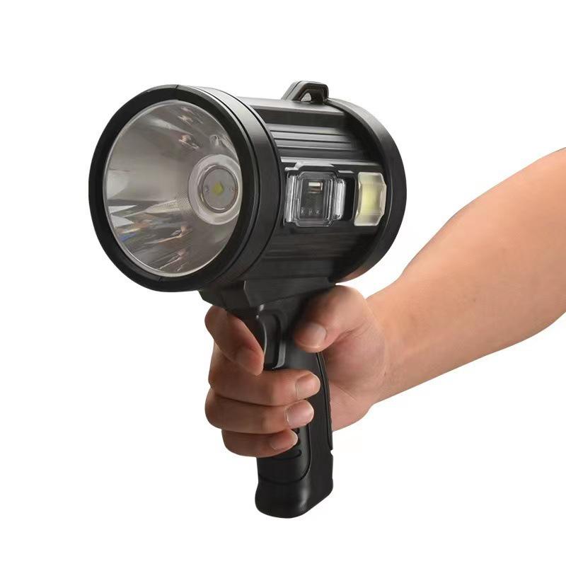 High Brightness Outdoor Spotlight: Long-Range Flashlight with Power Bank & Extended Battery Life
