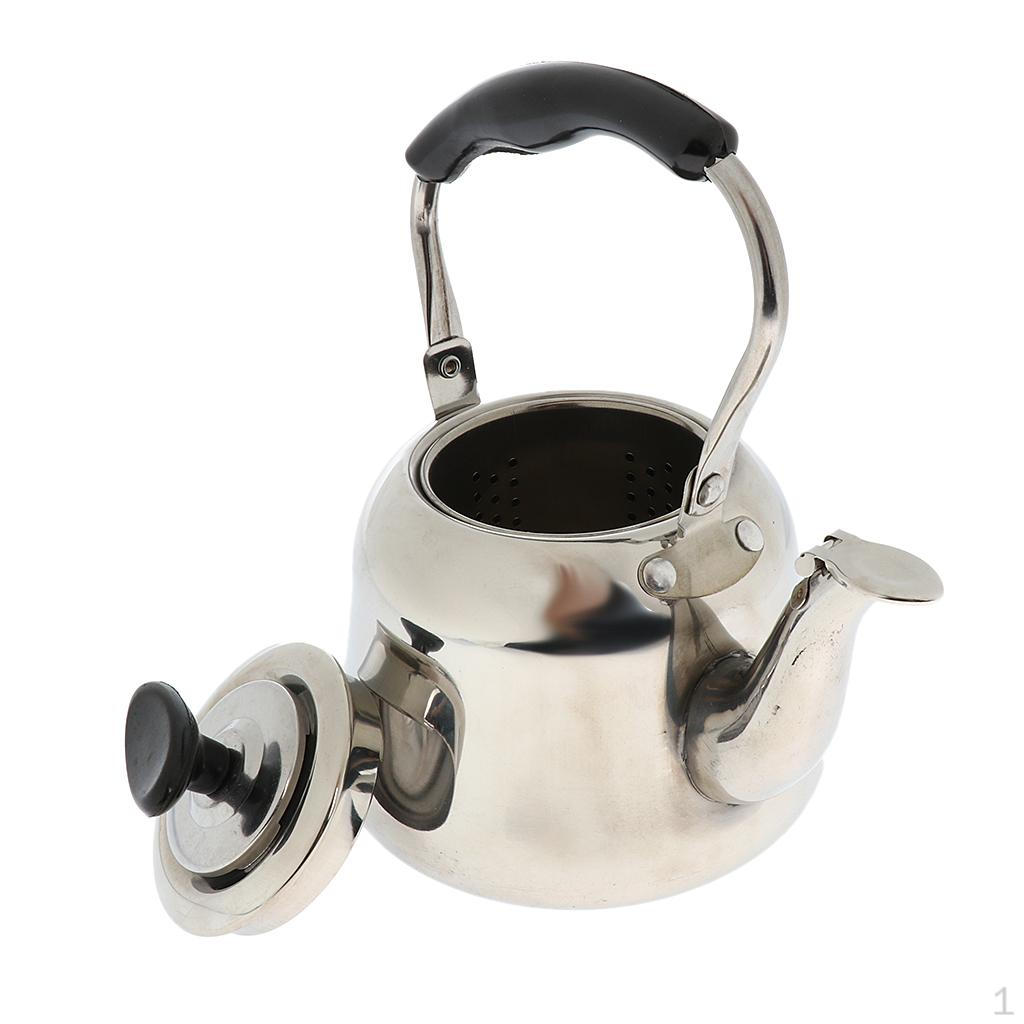 

Whistling Kettle Stainless Steel Camping Kitchen Tea Coffee Water Pot 1L