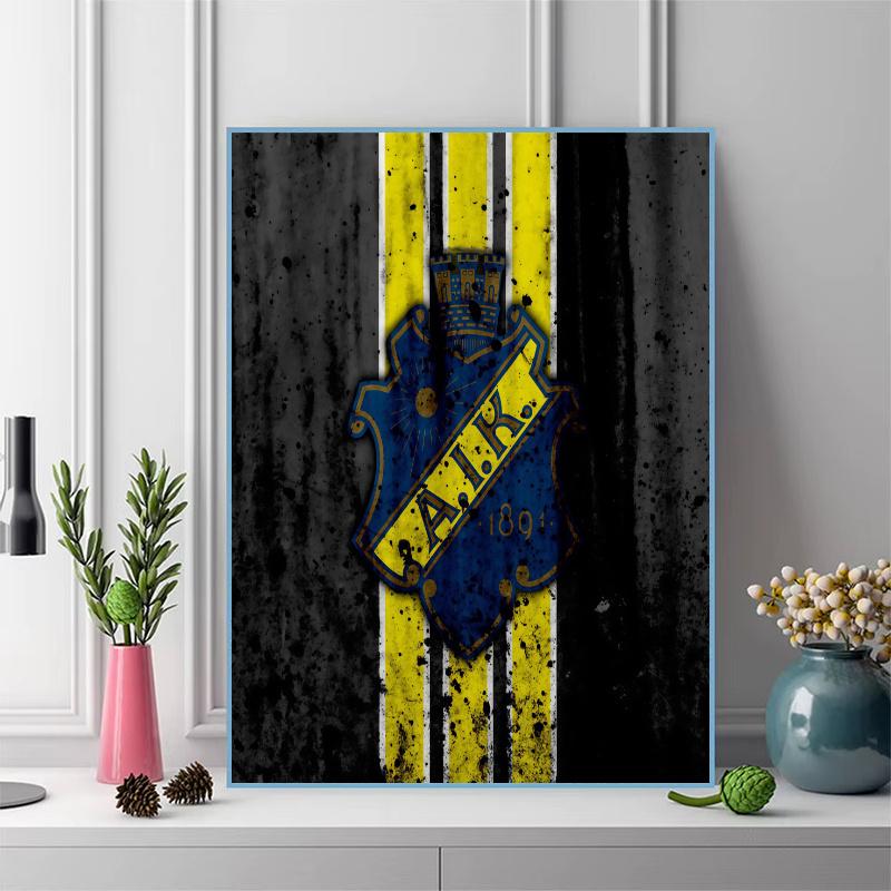 AIK Fotboll 100% Round Full Drill 5D DIY Diamond Painting Embroidery Cross Stitch Rhinestone Décor