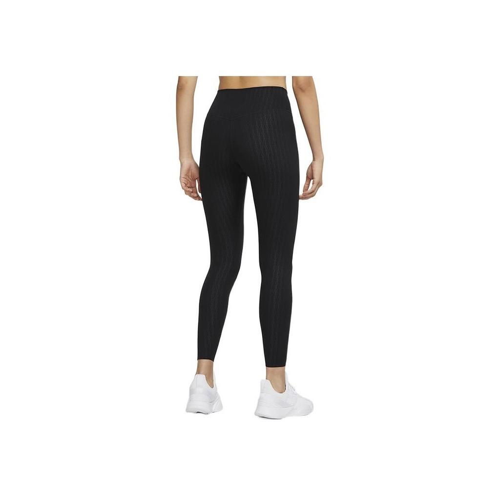 Nike Dámské fitness legíny Dri-Fit One Luxe s potiskem a středně vysokým pasem, černé DM7261-010