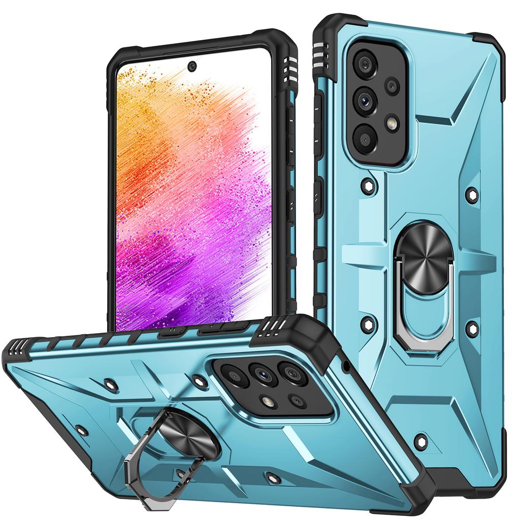 Obrót o 360° magnetyczny metalowy stojak na telefon etui na Samsung Galaxy S24 S23 S22 S21 A73 A54 A53 A52S A34 A33 A32 odporny na wstrząsy pokrowiec pancerny
