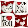 New Valentine's Day Pillowcase Simple and Versatile Combination Couple's Pillow Linen Dirt-resistant Heart-shaped Pillow
