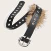 Modern Wide Faux Leather Waist Strap With Alloy Buckle For Casual Clothing