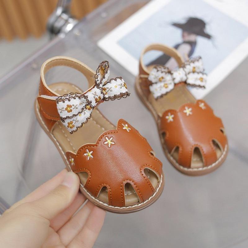 

Girls New Style Open-toe Sandals with Headband and Soft Sole, Fashionable Shoes 25 коричневий