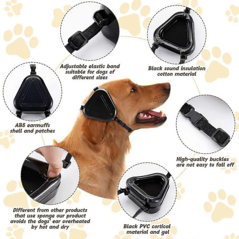 Black:Dog Noise Protection Ear Muffs, Noise Cancelling Headphones Compatible Dogs Hearing Protection,fireworks_Gift Of G