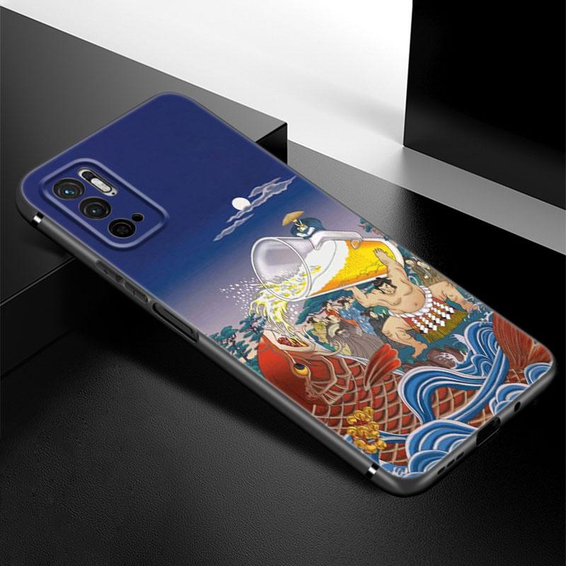 Anime-Telefonkasten im japanischen Stil für Xiaomi Redmi Note 7 8 9 10 Lite 11 11E 11T 12 Pro 11S 4G 10T 5G 8T 9S 10S TPU-Schwarzabdeckung