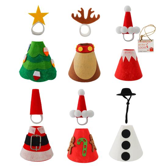 Christmas Porch Goose Outfits for 23 Inch Goose Statue Felt Tree/Snowman/Reindeer
