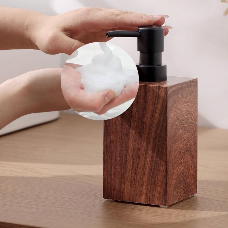 soap dispenser Walnut grain hand sanitizer bottle bubble bottle foam hotel high-end shampoo bath gel separate bottles dispenser