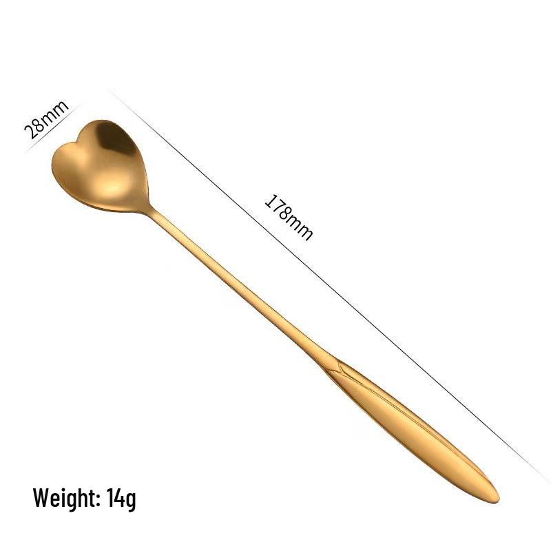 Cherry Blossom Stainless Steel Long Handle Stirring Spoon for Coffee, Dessert, and Honey