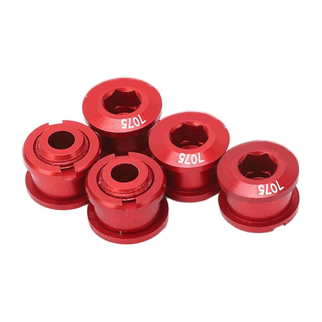 5Pcs Aluminum Alloy Single Chainring Bolts Ultra Light Bicycle Chainring Bolts for Road Mountain Bike Red