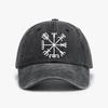 Vegvisir Viking-trykk Baseballcaps Vasket myk topp Slitt denimcaps Justerbar uformell Pappahatt for Unisex Kvinner solhatter