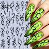 Halloween Nail Art Stickers Women for Halloween, Spooky Ghost Pumpkin Spider Web Bat Decorative Manicure Thorns Decal, DIY Supplies Holiday