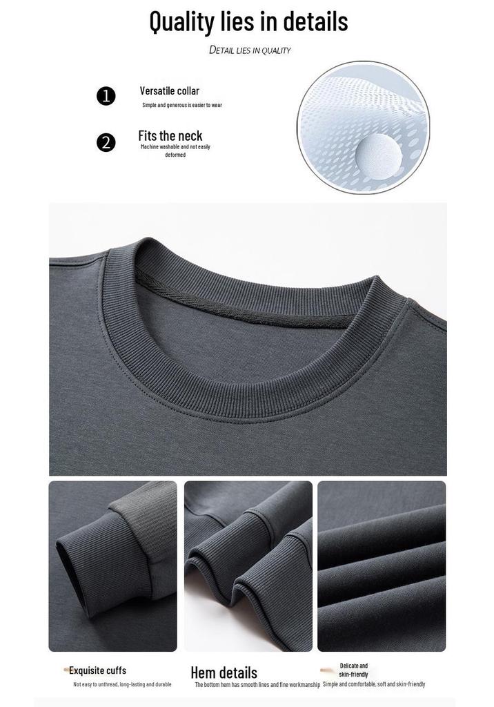 Men's Patchwork Cotton Hoodie - Spring/Autumn Long Sleeve Round Neck Trendy Fashion Top
