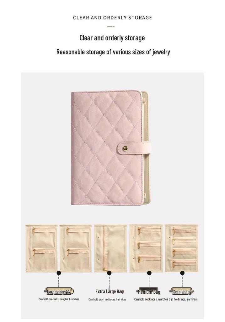 2026 New Style Gold Jewelry Storage Book with Large Capacity Earring Compartments