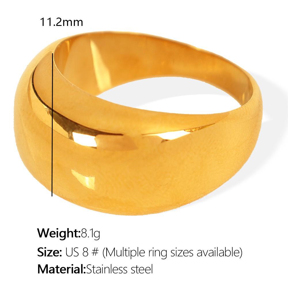 Chic Women's Open Stainless Steel Geometric Ring