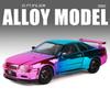 1/24 Nissan Skyline GT-R GTR R34 Alloy Electroplated Sports Car Model Diecast Metal Racing Car Vehicles Model Sound Light Kids Toy Gift