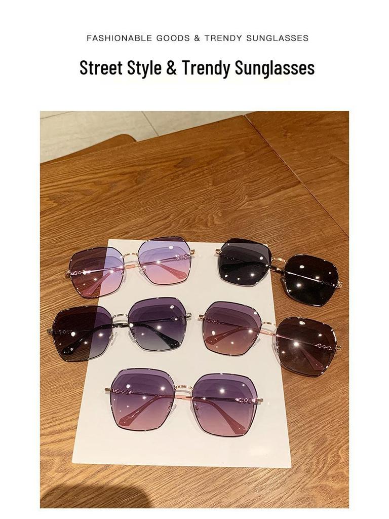 Korean-Style Women's Polarized Sunglasses: Street Chic, UV Protection, Retro Large Frame, Perfect for a Round Face