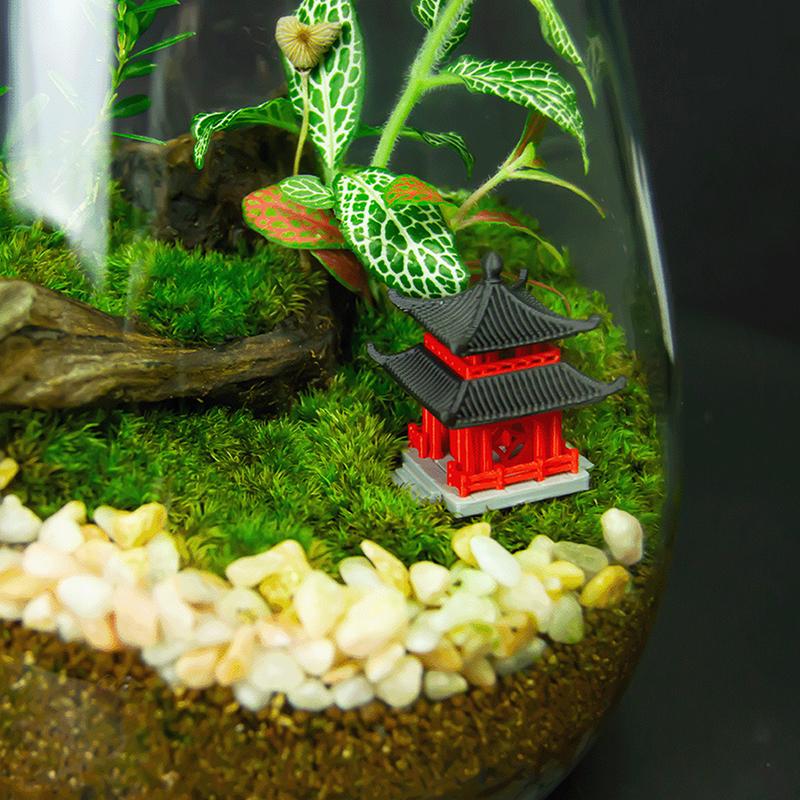 Chinese Pagoda Statue Ancient Building Model Japanese Pavilion Decoration Miniature Rockery Aquarium Bonsai Ornament