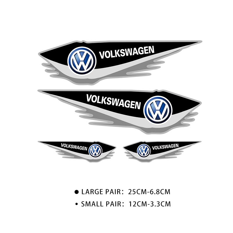 

Hot 4Pcs Styling Decorative Decals Car Stickers Accessories For Volkswagen VW R-Line R GTI Polo T5 T-ROC Golf Passat Scirocco Je