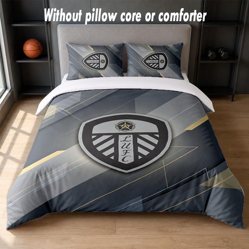 Juego de Ropa de Cama con Diseño del Leeds United 1 Funda Nórdica + 2 Fundas de Almohada Suave Transpirable Ropa de Cama para el Hogar