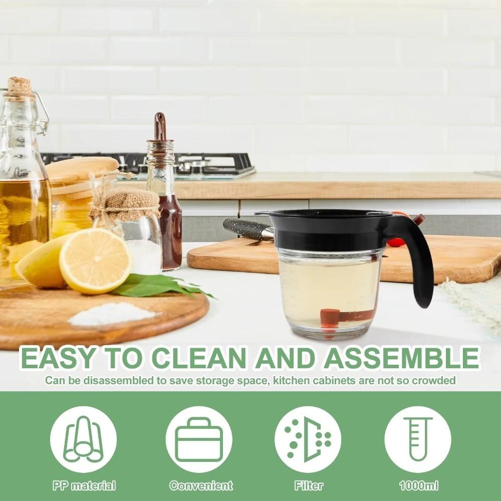 Measuring Cup Gravy Separator Non-Slip Handle Grease Separator Fat Separator Cooking Application
