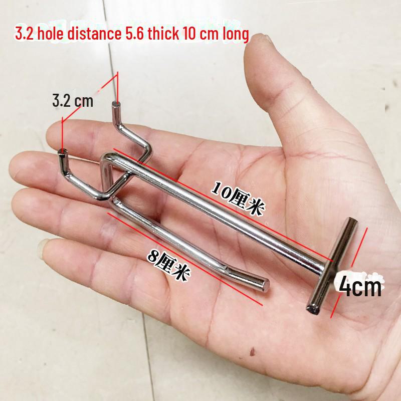 Double Line Hook for Supermarket Shelf with Round Hole Board and Price Tag Holder