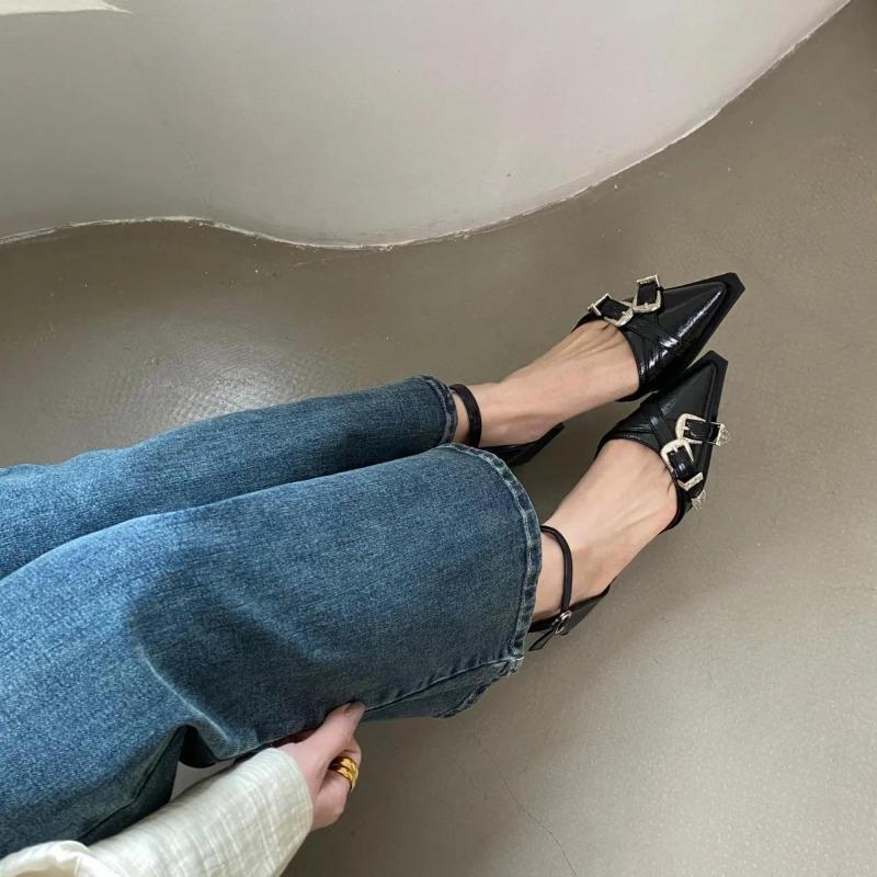 Spring Shoes Clear Heels Female Sandal Espadrilles Platform Med 2025 Women's Girls Beige Fashion High Pointed Retro Medium Close