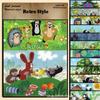 12 Sheets Vintage Mole Story Illustration Paper for Journaling and Collage