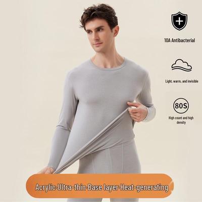 Men's Ultrathin Thermal Base Layer Set - Invisible Autumn/Winter Bottoming Pants & Top.