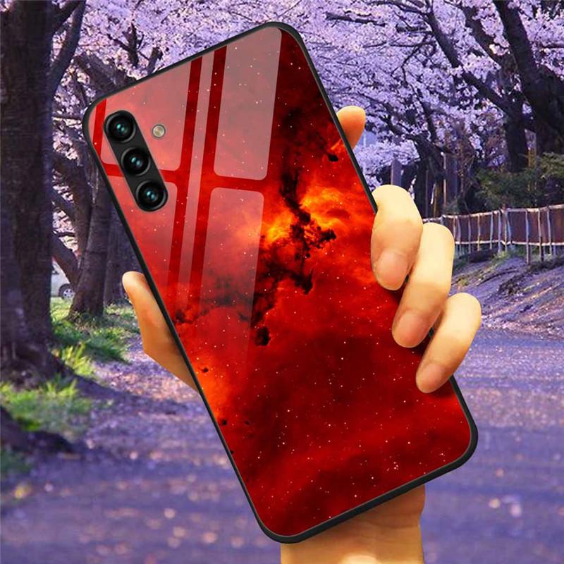 For Samsung A34 A54 A14 A7 2018 Case GalaxyA54 Glass Tempered Hard Cover Coque for Samsung Galaxy A34 5G GalaxyA34 Space A 14