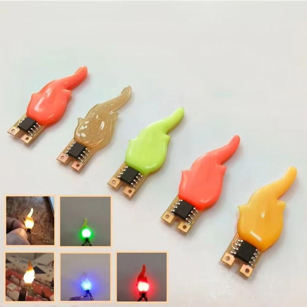 New Five-color Flame Lamp 3V Flash Candles Candle Light Led Filament Light Bulb Accessories