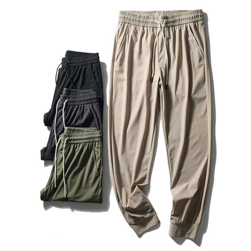 Outdoor Stretch Ice Silk Quick-Dry Pants Men's Summer Thin Straight-leg Hiking Pants Export Men's Pants Exercise Casual Pants