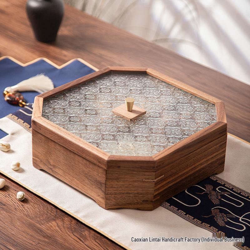 Begonia Wood Compartmented Snack and Candy Box