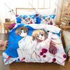Cute Anime Wedding Couple Duvet Cover Set 1 Duvet Cover 2 Pillowcases Romantic Anime Print Home Bedding For Lovers