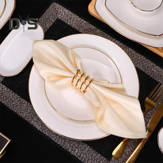8 Pcs Napkin Rings Round Metal Napkin Holders Spring Design Reusable Napkin Rings for Table Settings Wedding Dinner Party